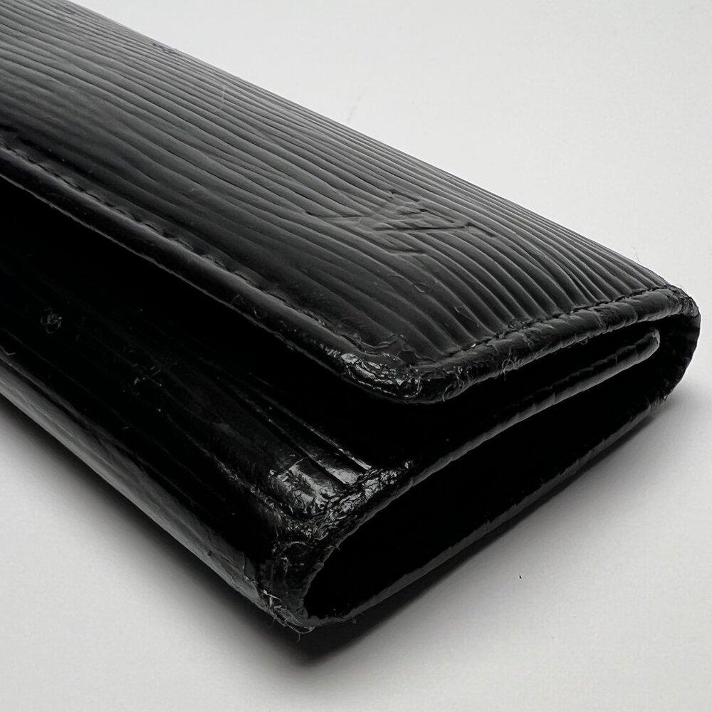 Louis Vuitton Epi Key Cles Black Red Key Pouch Custom Dyed Wallet Case